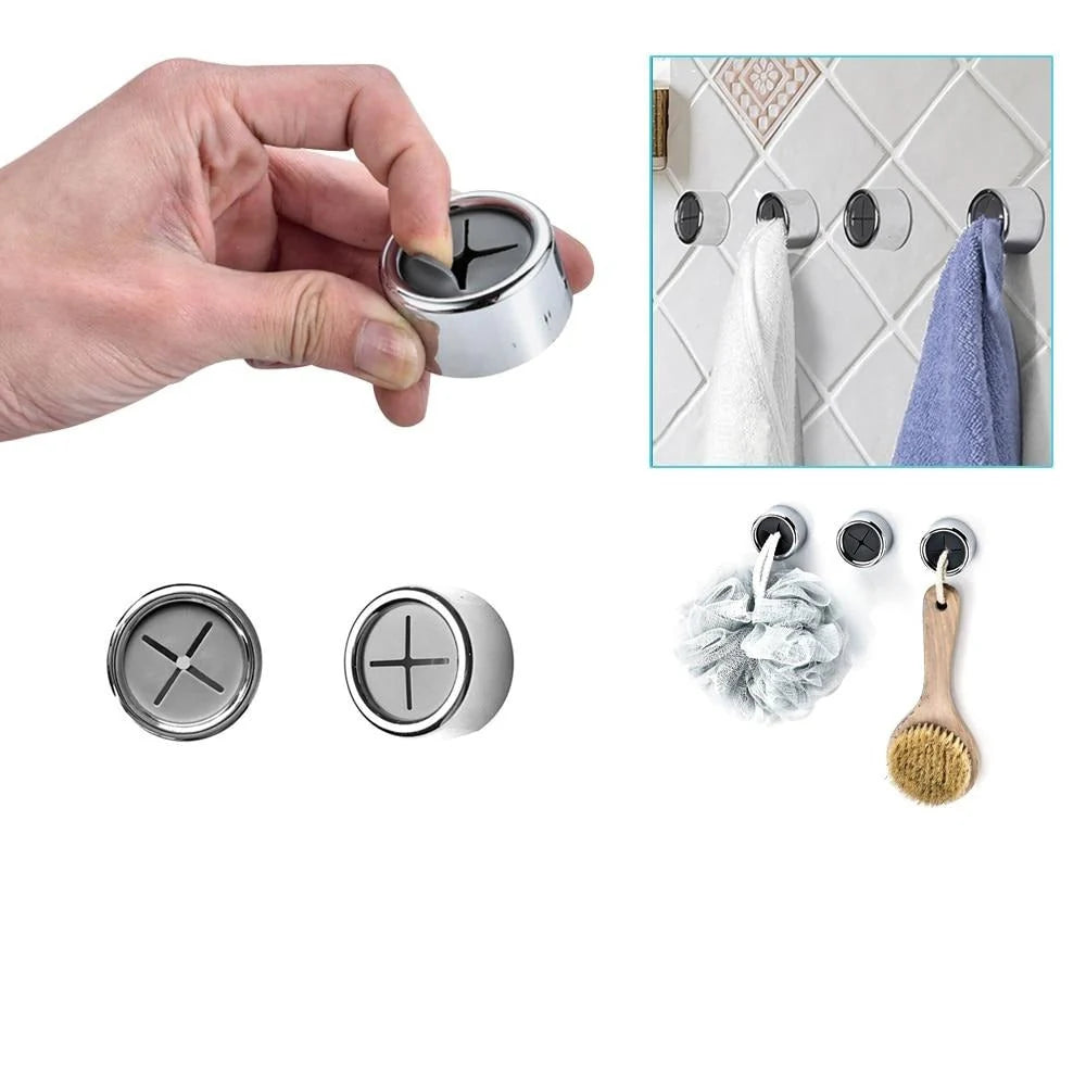 Towel Holder Set Of 3 Self-Adhesive Stainless Steel