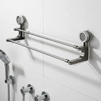Towel Rack Double Rod Telescopic Suction Mount Stainless Steel
