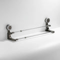 Towel Rack Double Rod Telescopic Suction Mount Stainless Steel