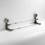Towel Rack Double Rod Telescopic Suction Mount Stainless Steel
