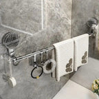 Towel Rack Telescopic Stainless Steel No-Drill Suction Cups