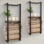 Towel Rack Wall-Mounted Double-Tier Stainless Steel