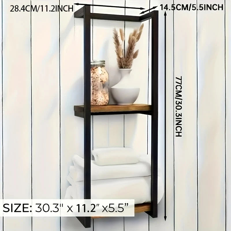 Towel Rack Wall-Mounted Double-Tier Stainless Steel
