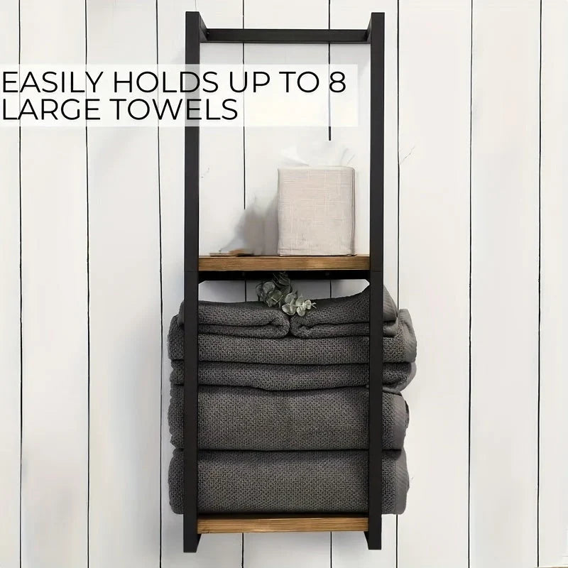 Towel Rack Wall-Mounted Double-Tier Stainless Steel