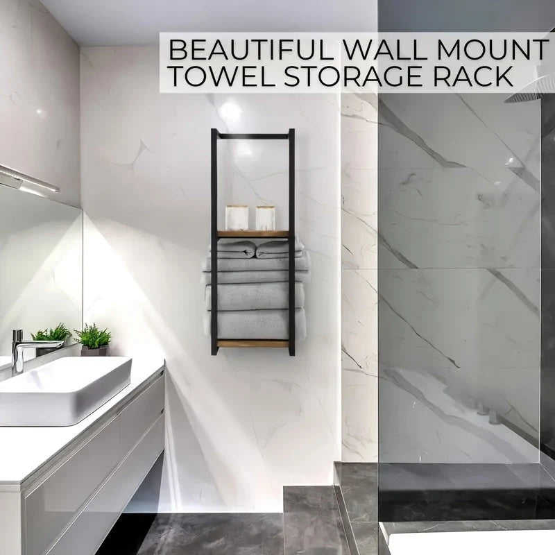 Towel Rack Wall-Mounted Double-Tier Stainless Steel