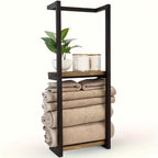 Towel Rack Wall-Mounted Waterproof Shelf Rust-Resistant Metal