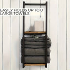 Towel Rack Wall-Mounted Waterproof Shelf Rust-Resistant Metal