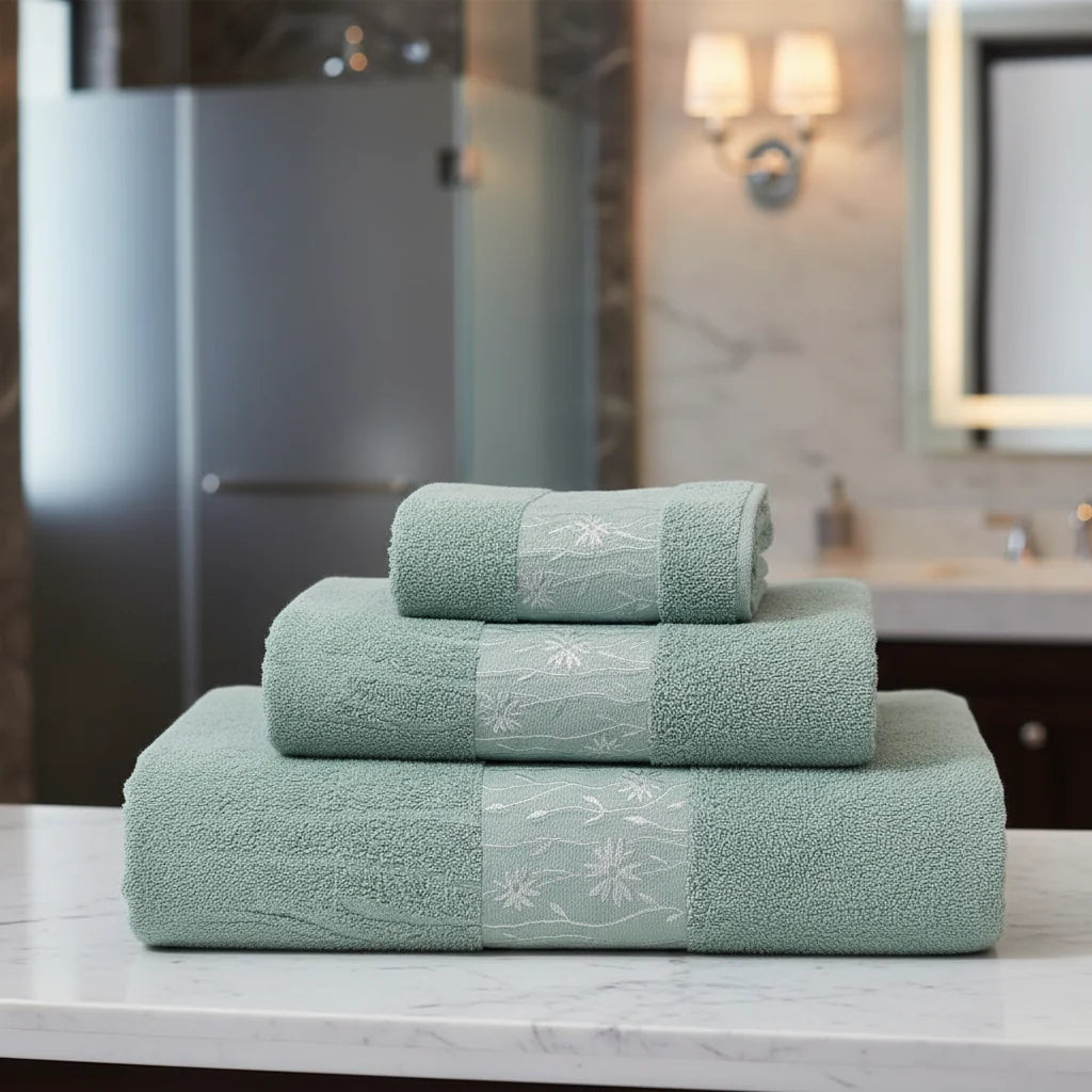 Towel Set 3-Piece Ring-Spun Cotton Soft & Absorbent