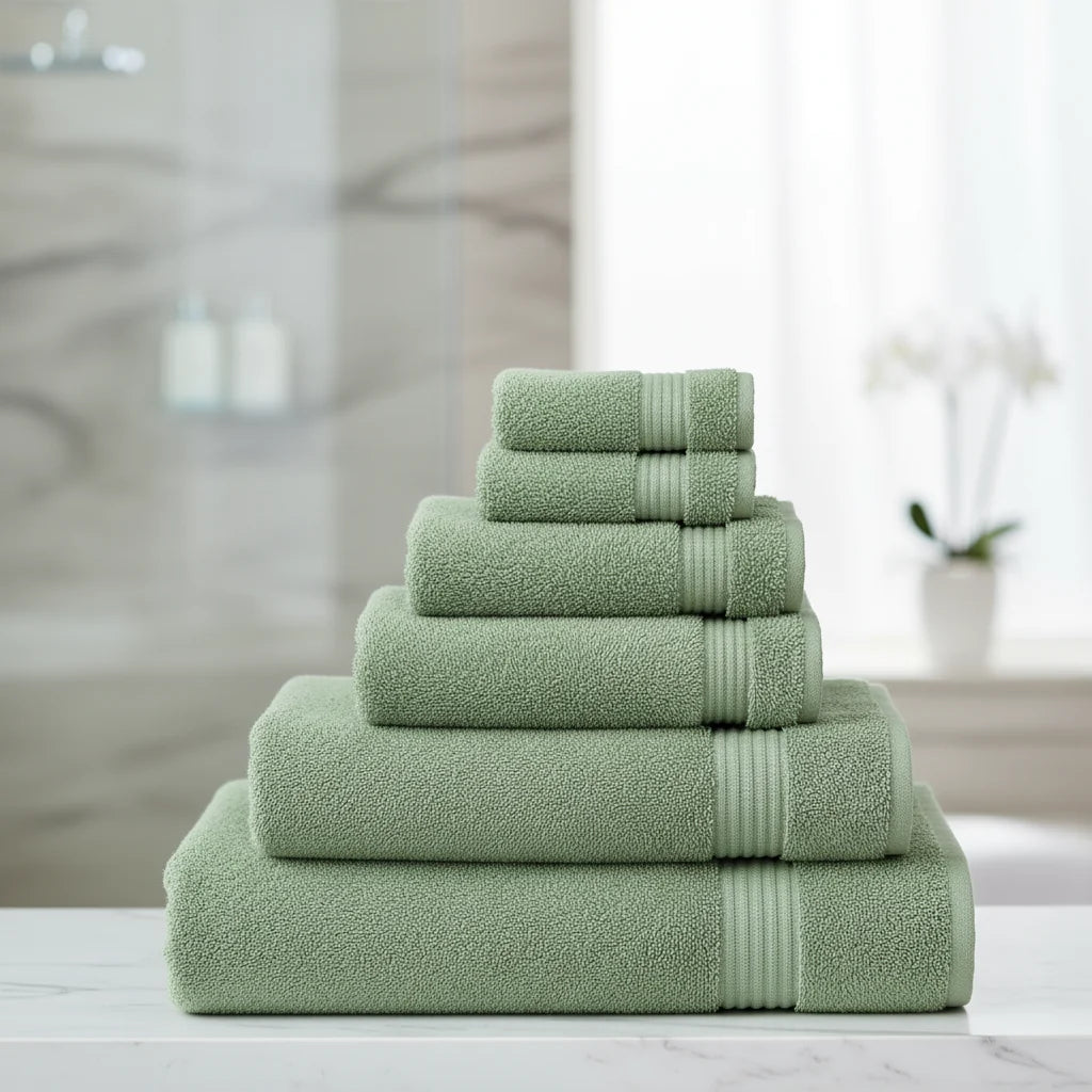 Towel Set 6-Piece Ring-Spun Cotton Quick Absorbency
