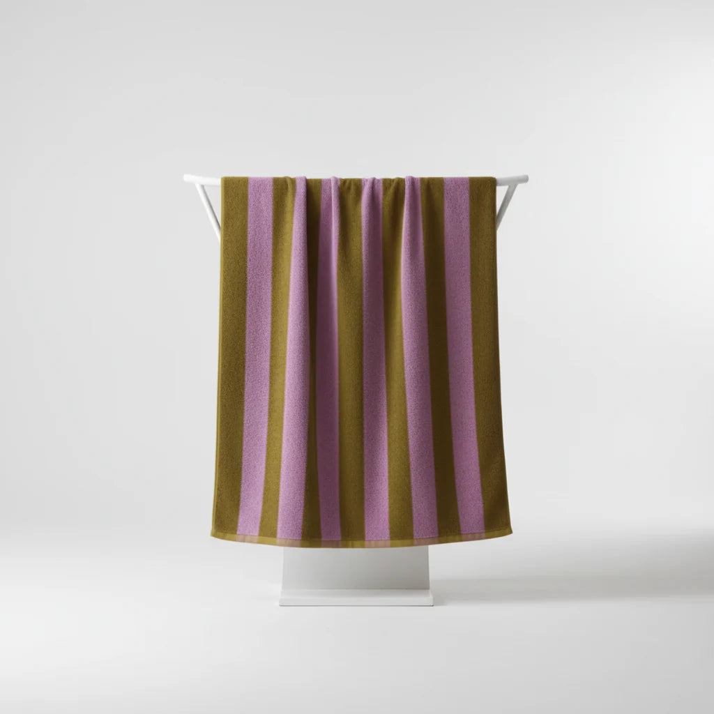 Towel Set Striped Dense Cotton Face & Bath