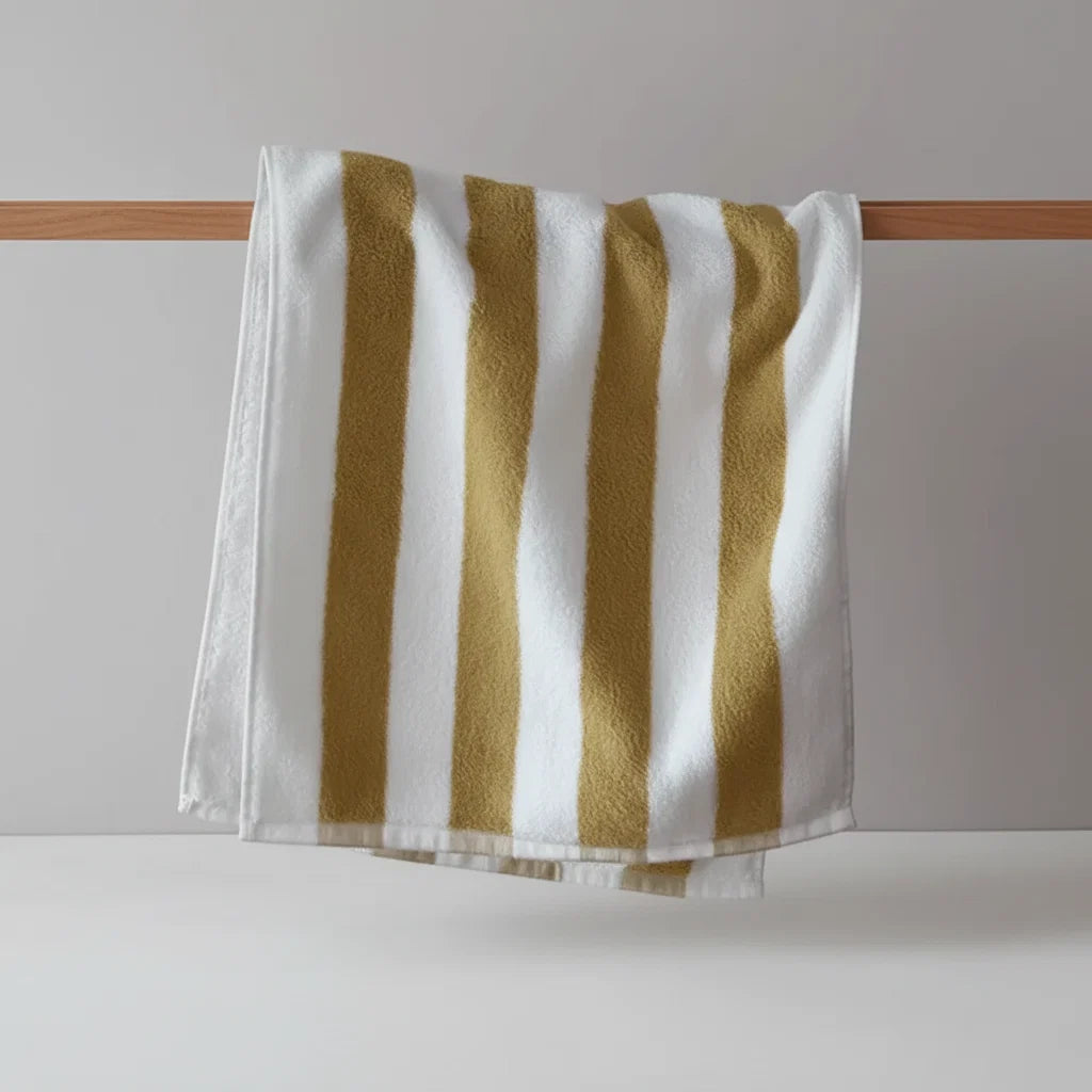 Towel Set Striped Dense Cotton Face & Bath