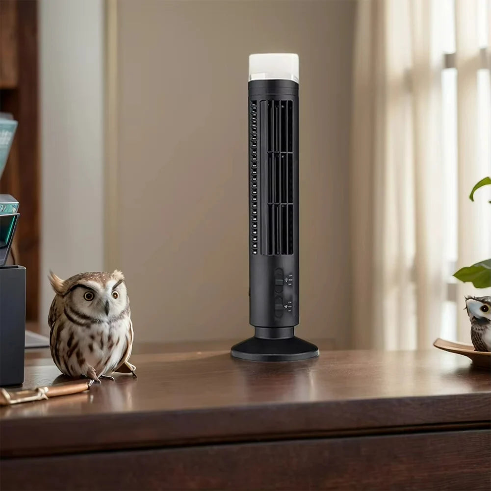 Tower Fan Slim Bladeless USB Powered 2 Speeds