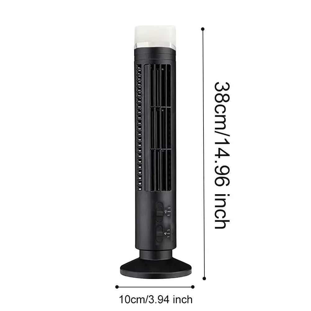 Tower Fan Slim Bladeless USB Powered 2 Speeds