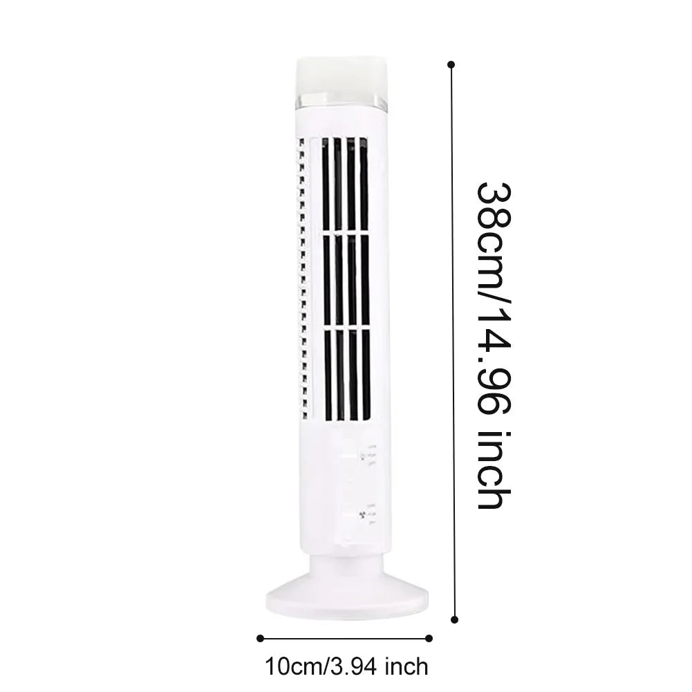 Tower Fan Slim Bladeless USB Powered 2 Speeds