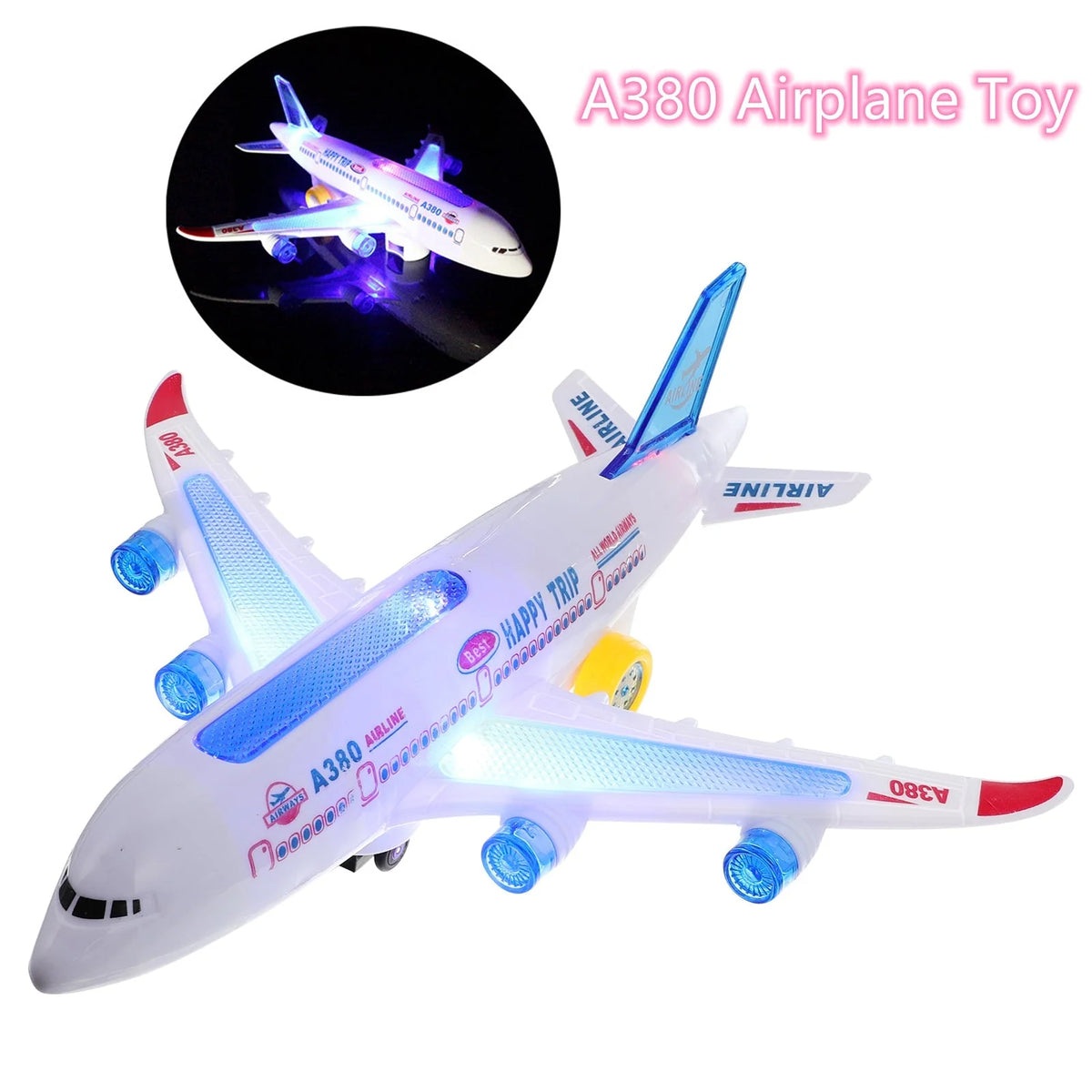 Toy Airplane Automatic Obstacle Detection Lights & Sounds