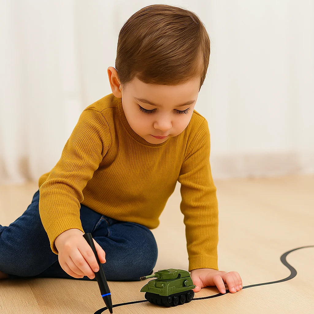 Toy Car Line-Following Includes Drawing Pen