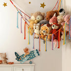 Toy Storage Hammock Handmade Macrame Space-Saving With Hooks