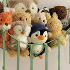 Toy Storage Hammock Handmade Macrame Space-Saving With Hooks