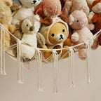 Toy Storage Hammock Handmade Macrame Space-Saving With Hooks