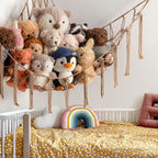 Toy Storage Hammock Handmade Macrame Space-Saving With Hooks