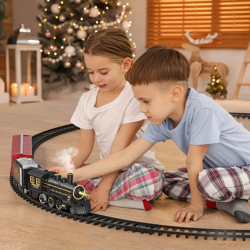 Toy Train Set Battery-Powered & Realistic Sounds
