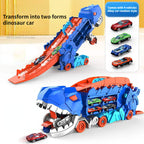 Toy Truck 3-in-1 Dinosaur Fold-Out Racetrack With Mini Cars