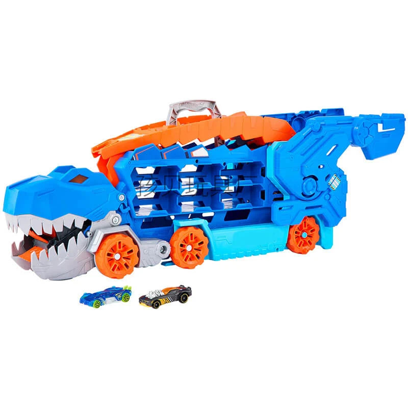 Toy Truck 3-in-1 Dinosaur Fold-Out Racetrack With Mini Cars