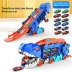 Toy Truck 3-in-1 Dinosaur Fold-Out Racetrack With Mini Cars