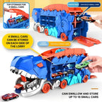 Toy Truck Playset Holds 18 Cars Dual-Lane Track