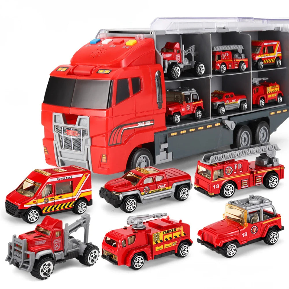 Toy Truck Set 6-Piece Battery-Powered Sounds & Moving Parts