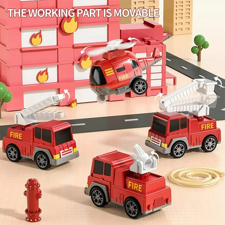 Toy Truck Set LED Lights & Sounds Durable Non-Toxic
