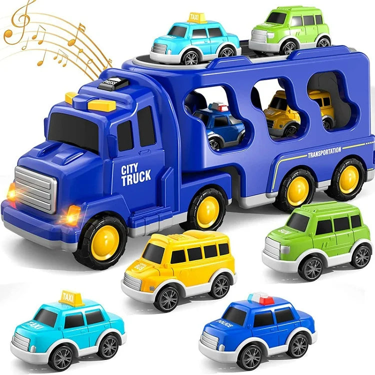Toy Truck Set LED Lights & Sounds Durable Non-Toxic