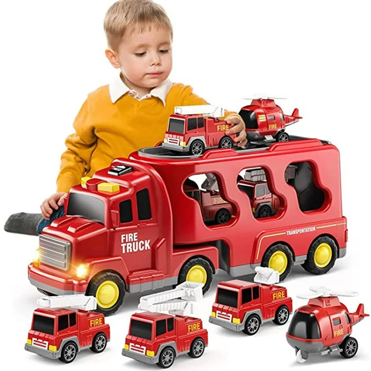 Toy Truck Set LED Lights & Sounds Durable Non-Toxic