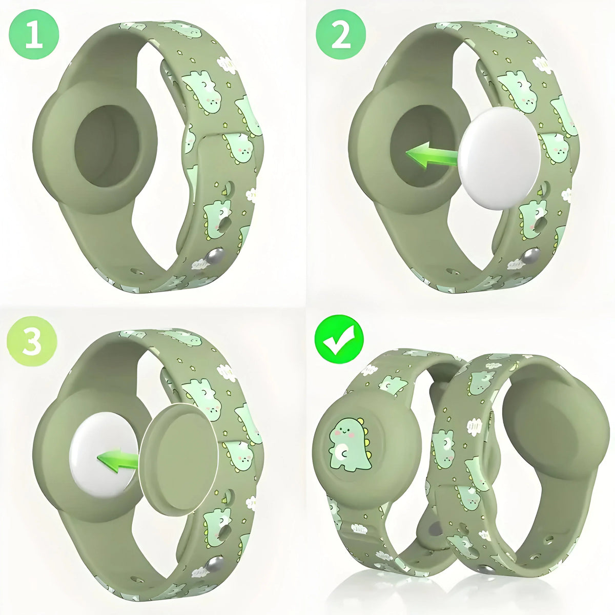 Tracker Holder For Kids Secure Snap-In Silicone Strap