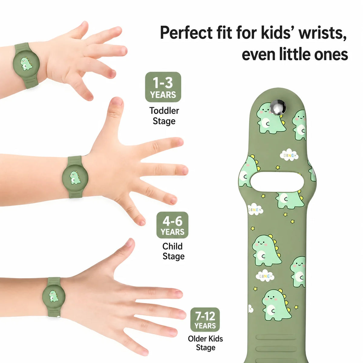 Tracker Holder For Kids Secure Snap-In Silicone Strap