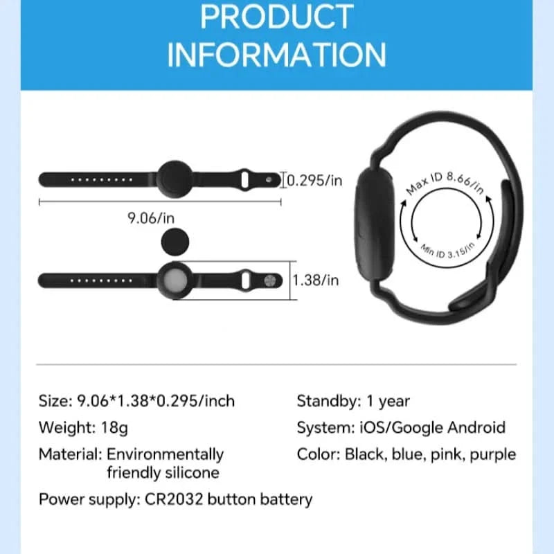 Tracker Wristband Waterproof Real-Time USB Rechargeable