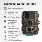Trail Camera Motion-Activated 16MP Invisible Night Vision