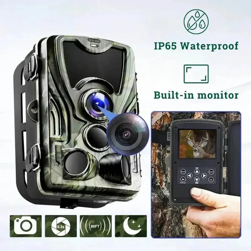 Trail Camera Motion Sensor Night Vision Built-In Monitor