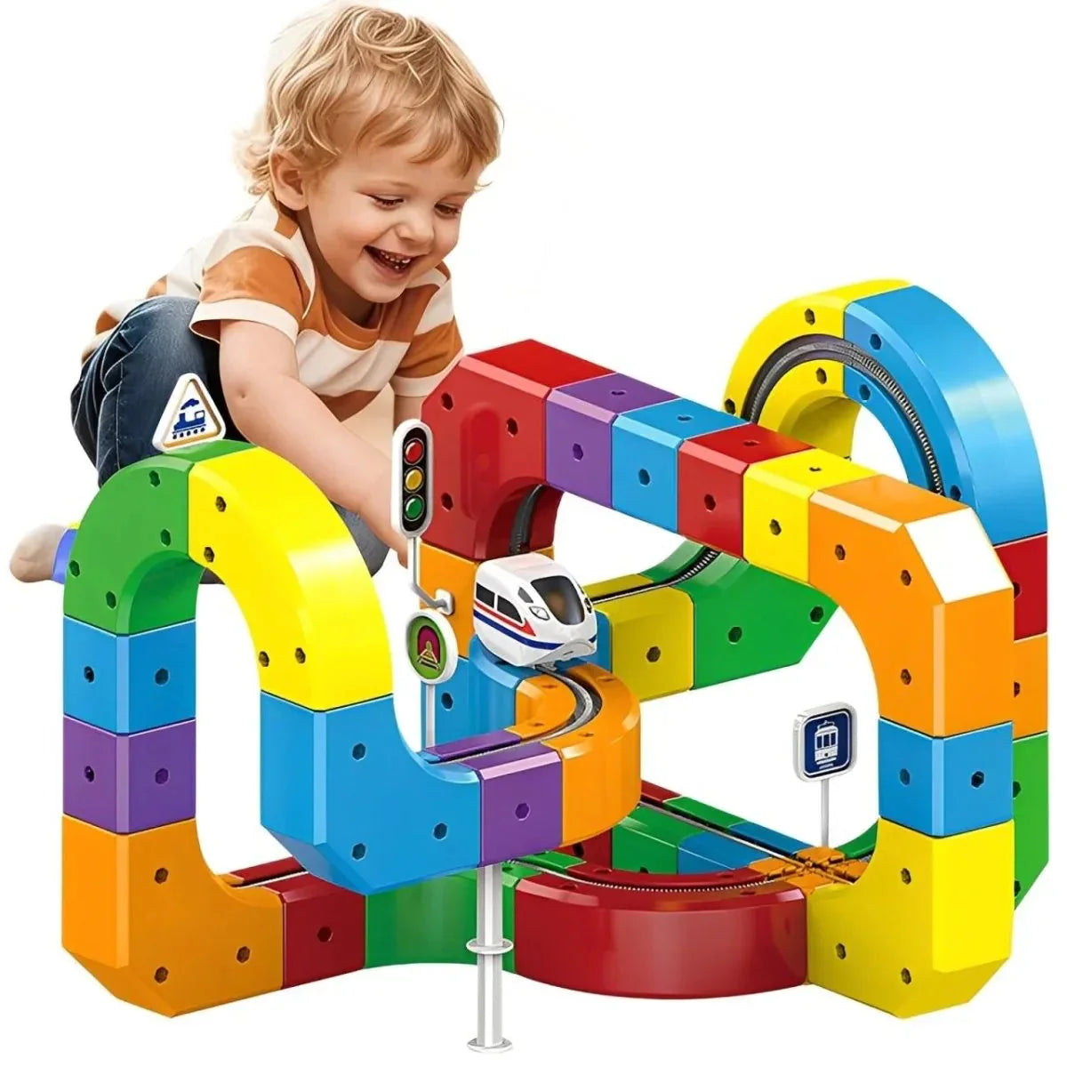 Train Track Set Magnetic 3D STEM USB Rechargeable