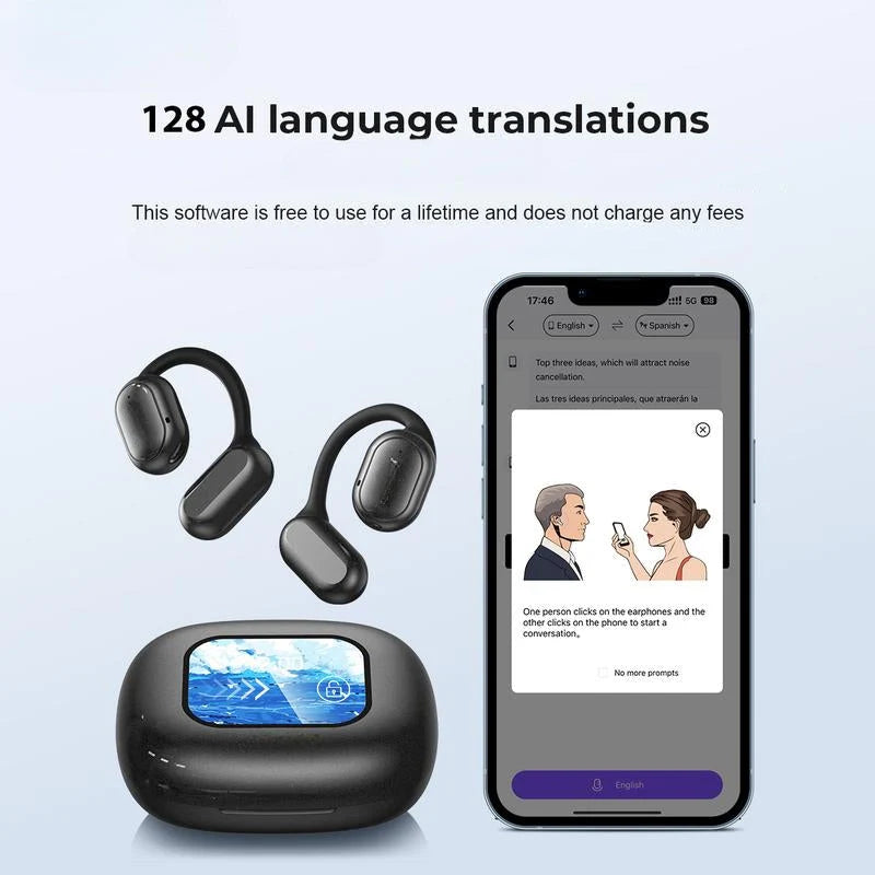 Translation Earbuds Real-Time AI Noise Cancellation 20-Hour Battery
