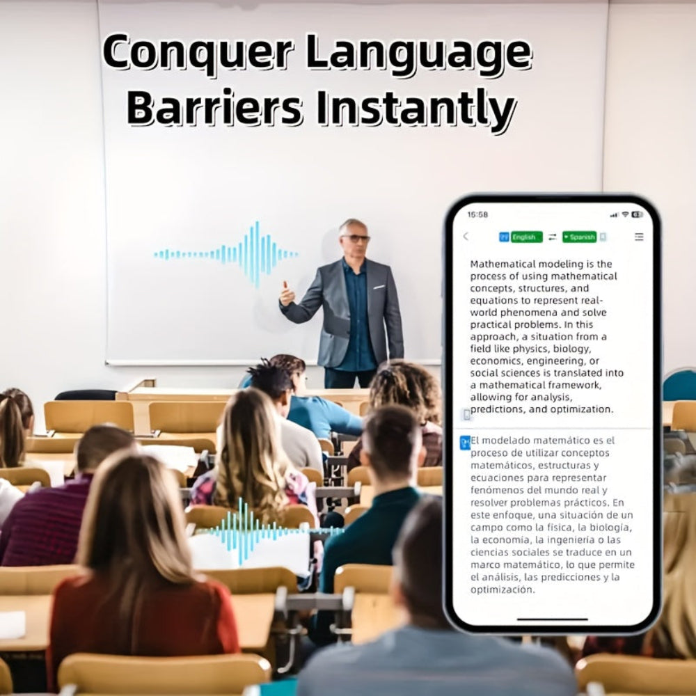 Translator Earbuds Real-Time Translation & Noise-Cancelling