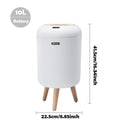 Trash Can Infrared Motion Sensor Odor-Sealed Lid Wooden Legs
