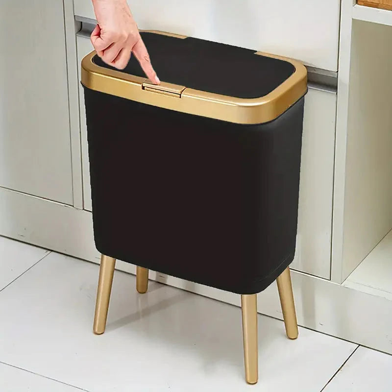 Trash Can Slim 15L Sealed Lid & Elevated Legs
