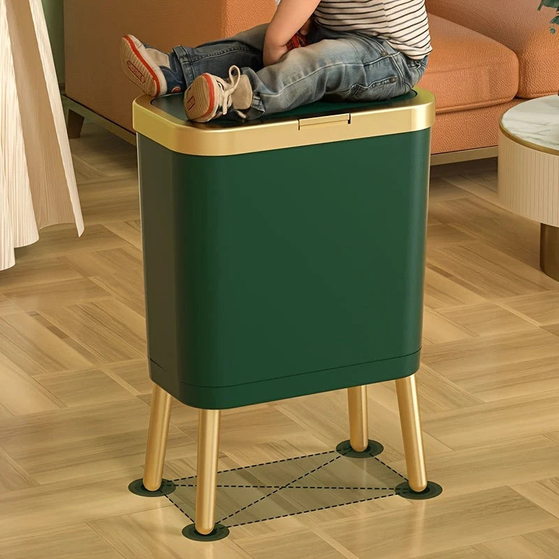 Trash Can Slim 15L Sealed Lid & Elevated Legs