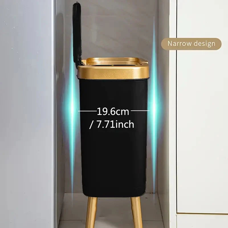 Trash Can Slim 15L Sealed Lid & Elevated Legs