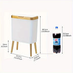 Trash Can Slim 15L Sealed Lid & Elevated Legs