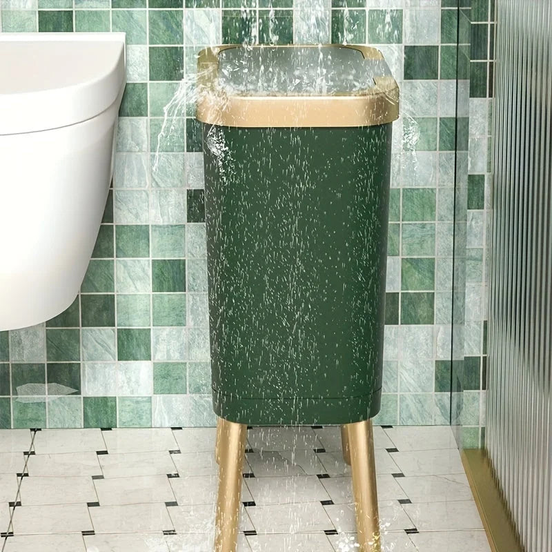 Trash Can Slim 15L Sealed Lid & Elevated Legs