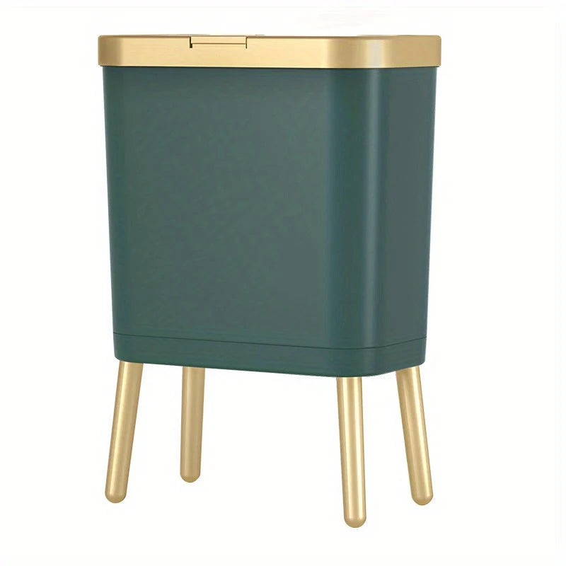 Trash Can Slim 15L Sealed Lid & Elevated Legs