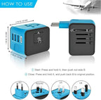 Travel Adapter Universal 4 Port USB Surge Protection