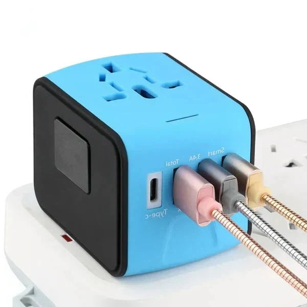 Travel Adapter Universal 4 Port USB Surge Protection